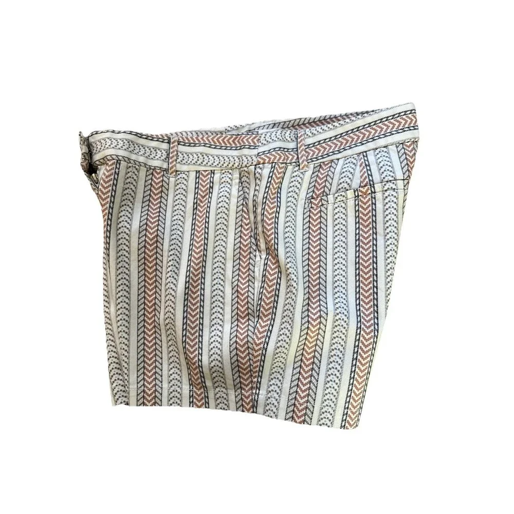 Dalia Womens Size 8‎ Beige Brown Tribal Aztec Boho Cotton Stretch Chino Shorts